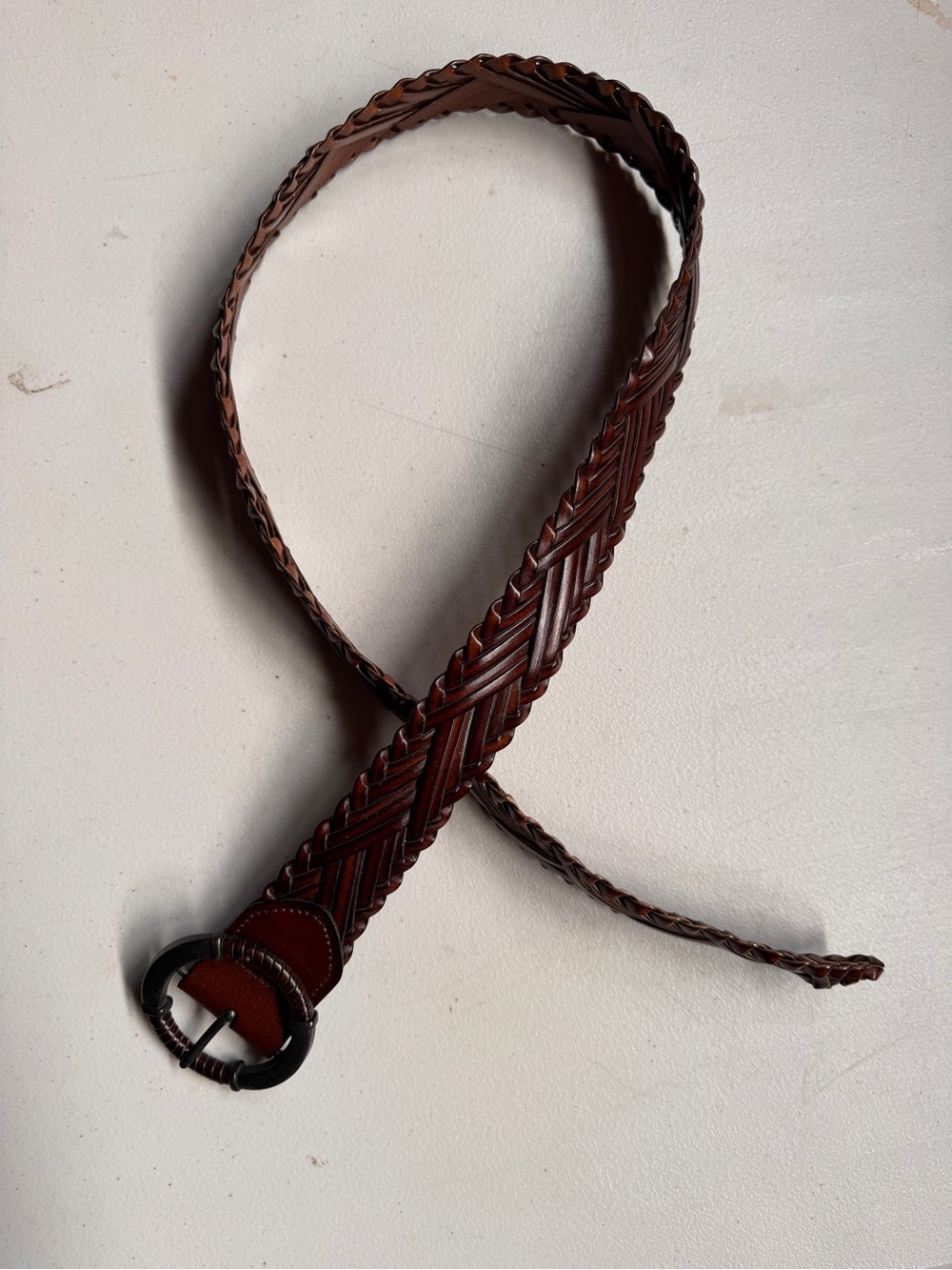 Braided Leather Women's Belt - Brown S/M - Picture 2 of 5